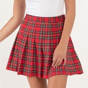 RSQ Plaid Pleated Skater Skirt